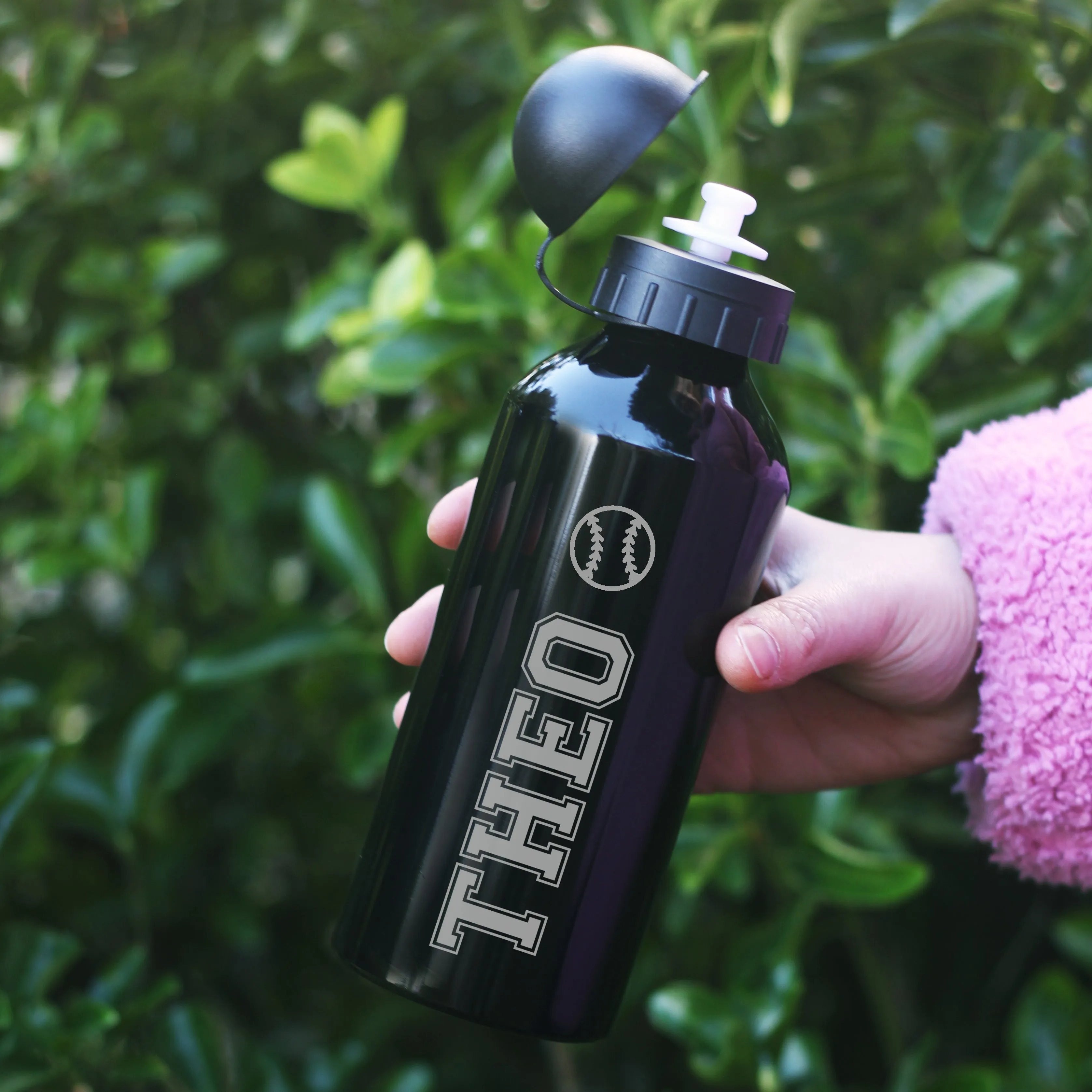 Personalised Kids 650ml Aluminium Water Bottle with Sports or Hobby Icons