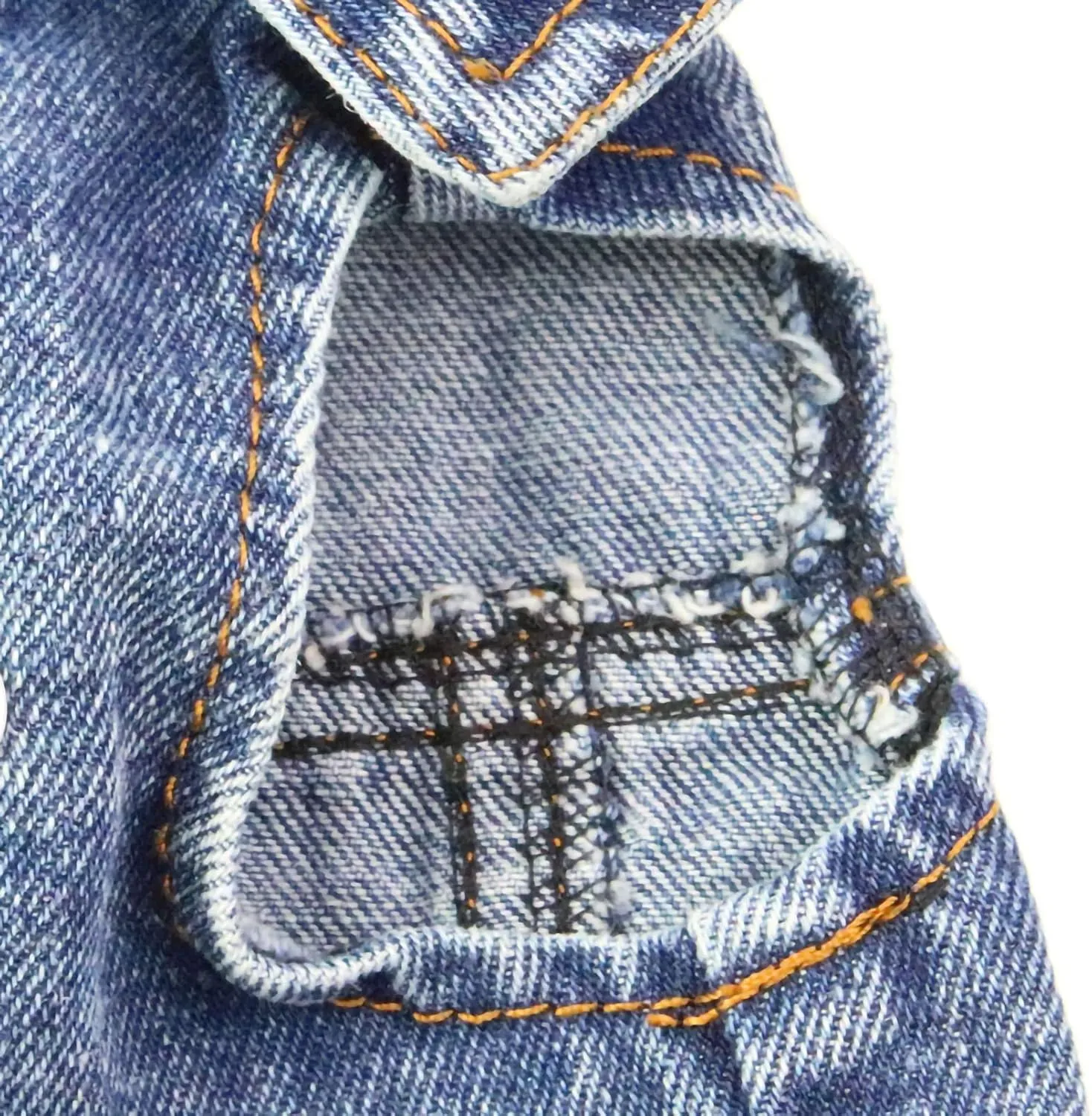 Pet Clothes Cool Dog Jeans Jacket for Small Medium Dogs & Cats, Vintage Washed Denim, Scratch-Resistant Lapel Vests