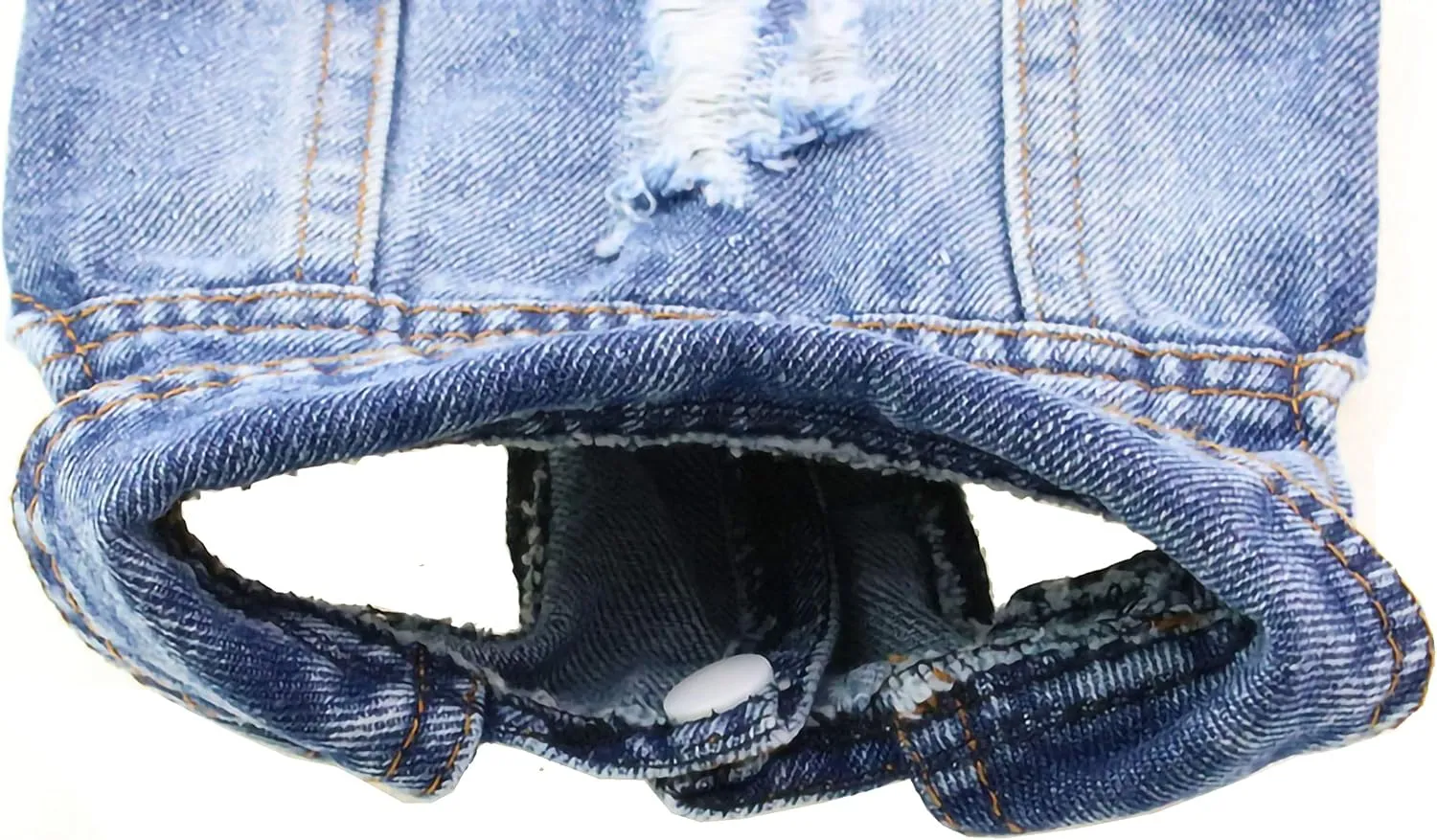 Pet Clothes Cool Dog Jeans Jacket for Small Medium Dogs & Cats, Vintage Washed Denim, Scratch-Resistant Lapel Vests