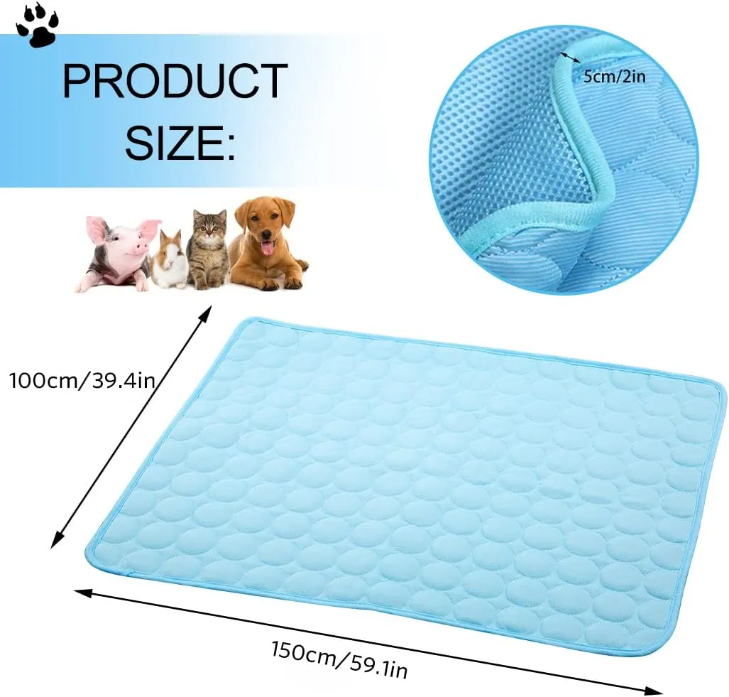 Pet Cooling Mat for Dogs Cats-Ice Silk Dog Cooling Mats, Summer Dog Cooling Pads, Dog Crate Mat Cat Cooling Mat, Portable & Washable Pet Cooling Blanket for Kennel/Sofa/Bed/Floor/Car Seats