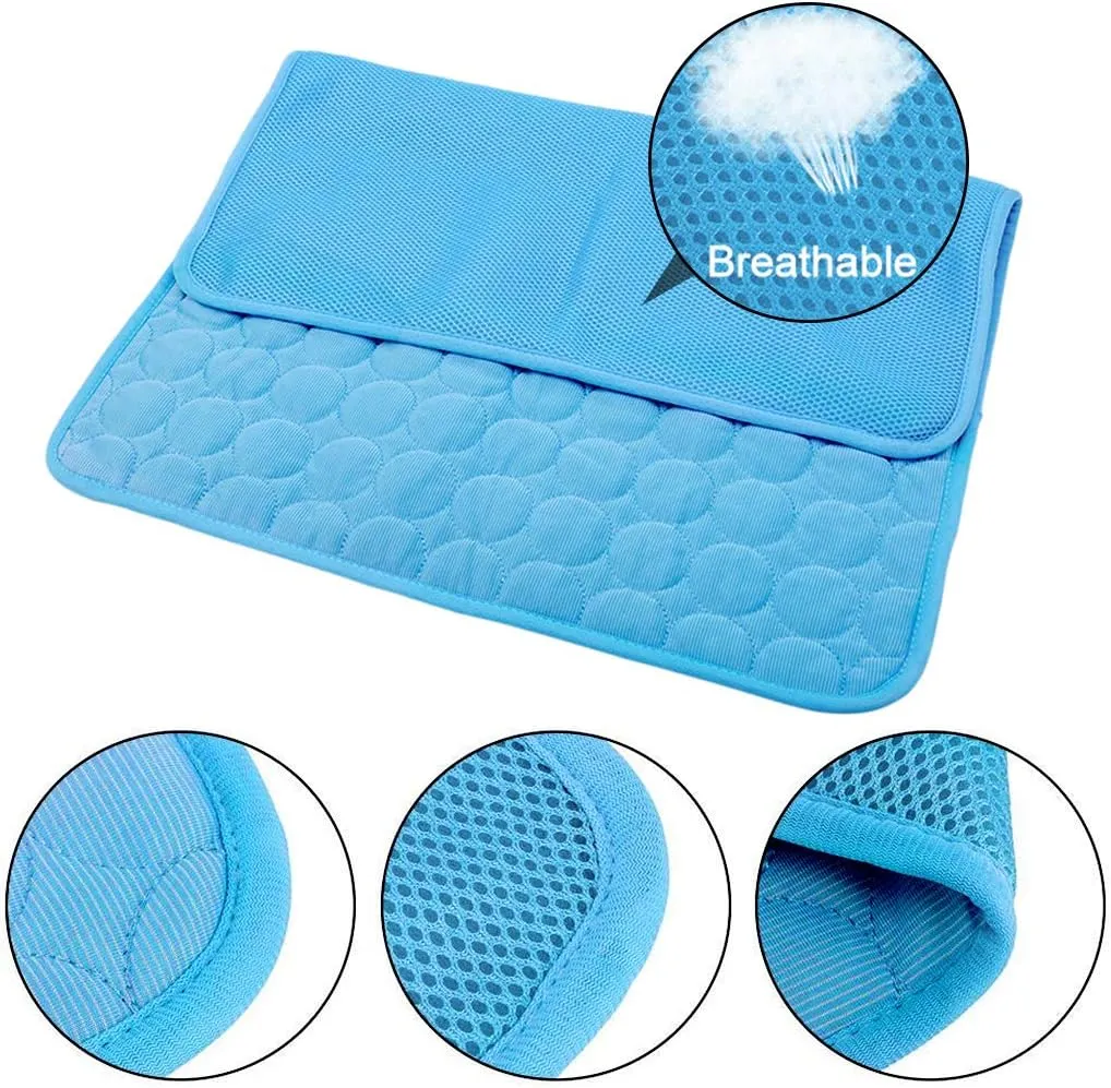Pet Cooling Mat for Dogs Cats-Ice Silk Dog Cooling Mats, Summer Dog Cooling Pads, Dog Crate Mat Cat Cooling Mat, Portable & Washable Pet Cooling Blanket for Kennel/Sofa/Bed/Floor/Car Seats