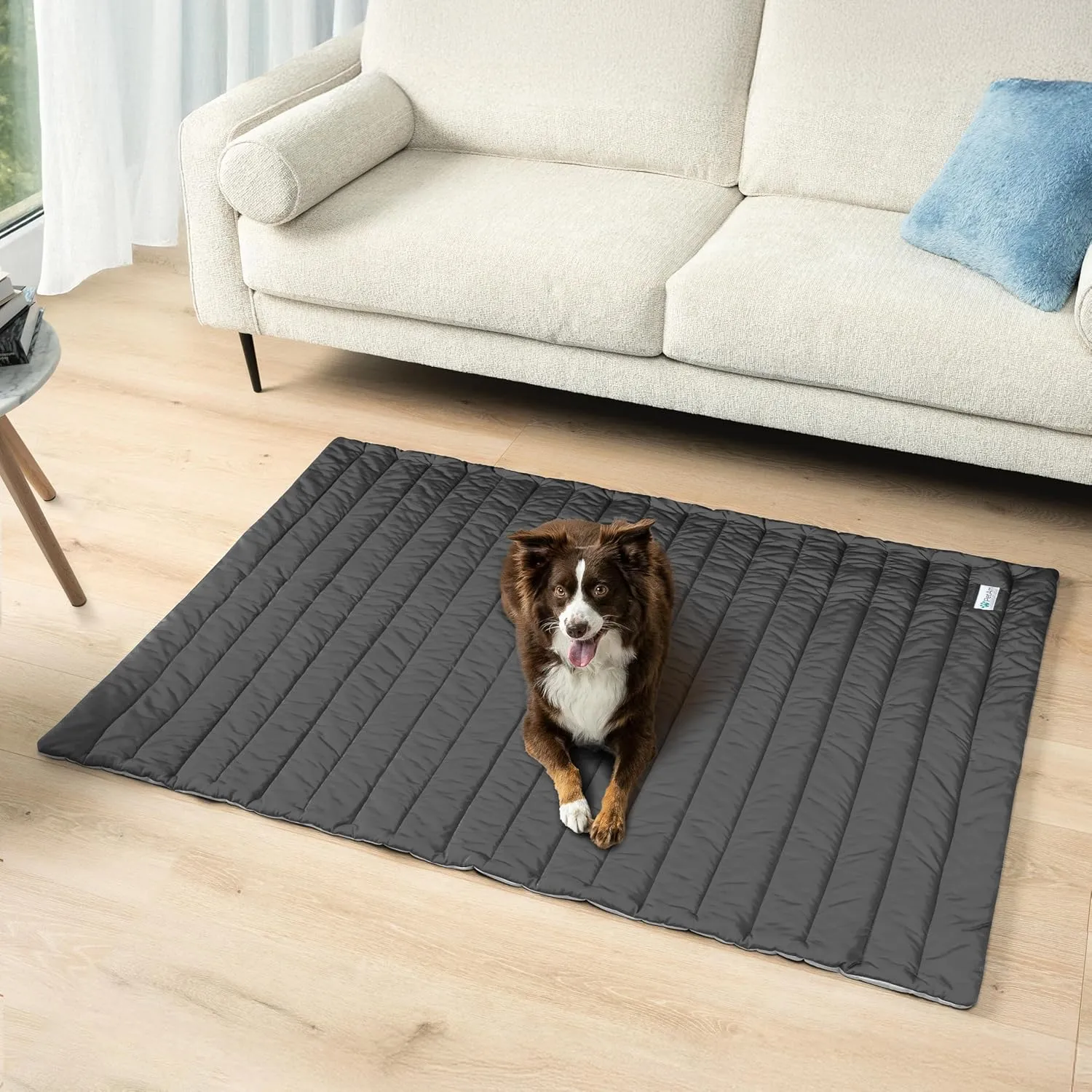 PetAmi Cooling Mat for Dog, Premium Pet Cooling Blanket for Crate Kennel, Indoor Cat Cool Sleeping Pad, Q-MAX Cold Sofa Couch Cover for Summer, Gray/Light Grey, Medium (29x40)