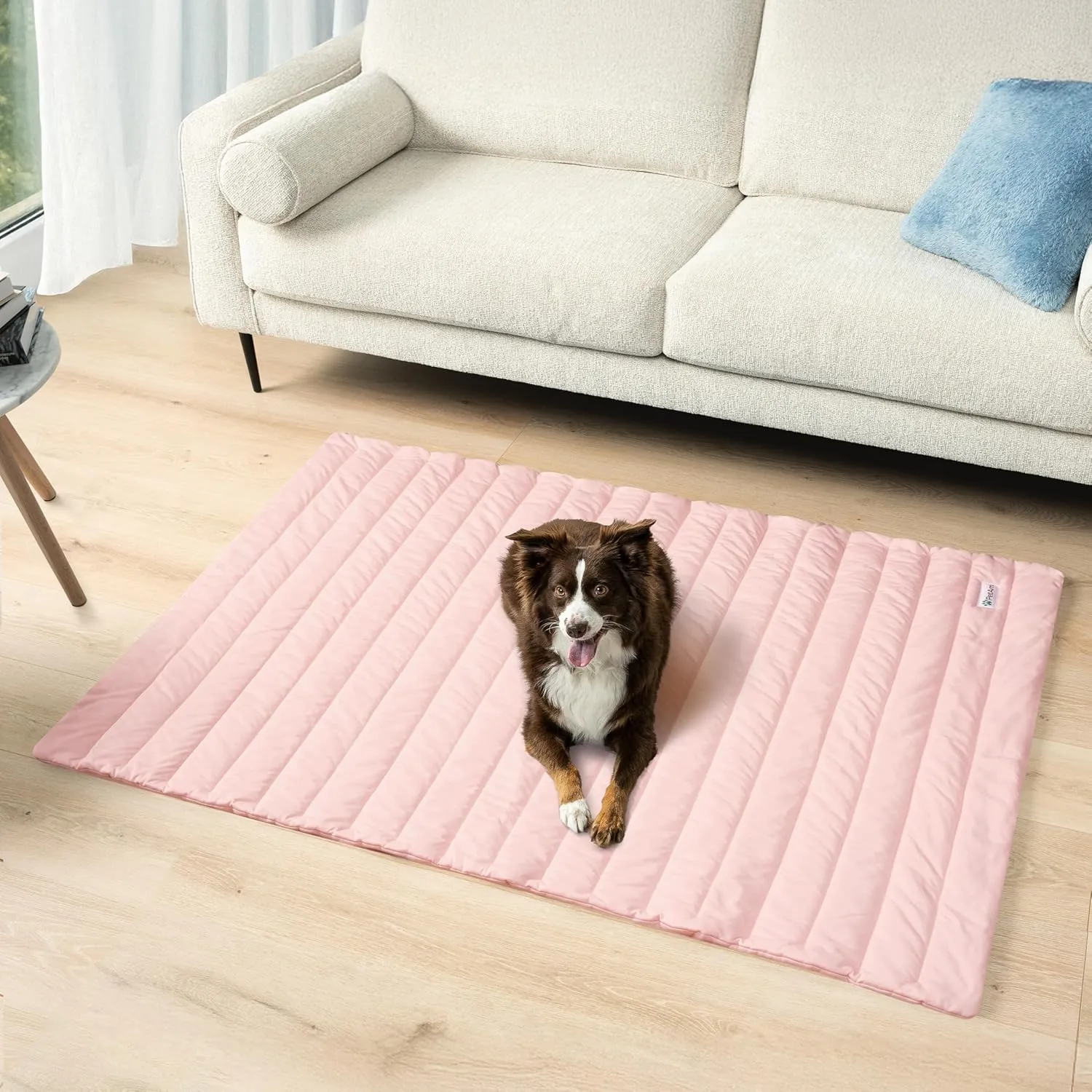 PetAmi Cooling Mat for Dog, Premium Pet Cooling Blanket for Crate Kennel, Indoor Cat Cool Sleeping Pad, Q-MAX Cold Sofa Couch Cover for Summer, Pink, Medium (29x40)