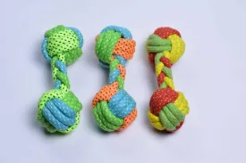 PETOLOGY Knotted Cotton Dumbbell Dog Chew toy for suitable for all Breeds (multi color)