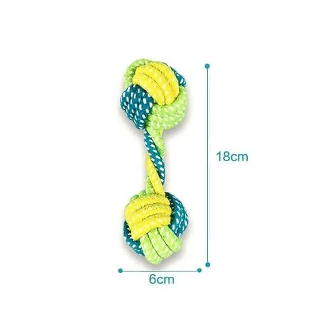 PETOLOGY Knotted Cotton Dumbbell Dog Chew toy for suitable for all Breeds (multi color)