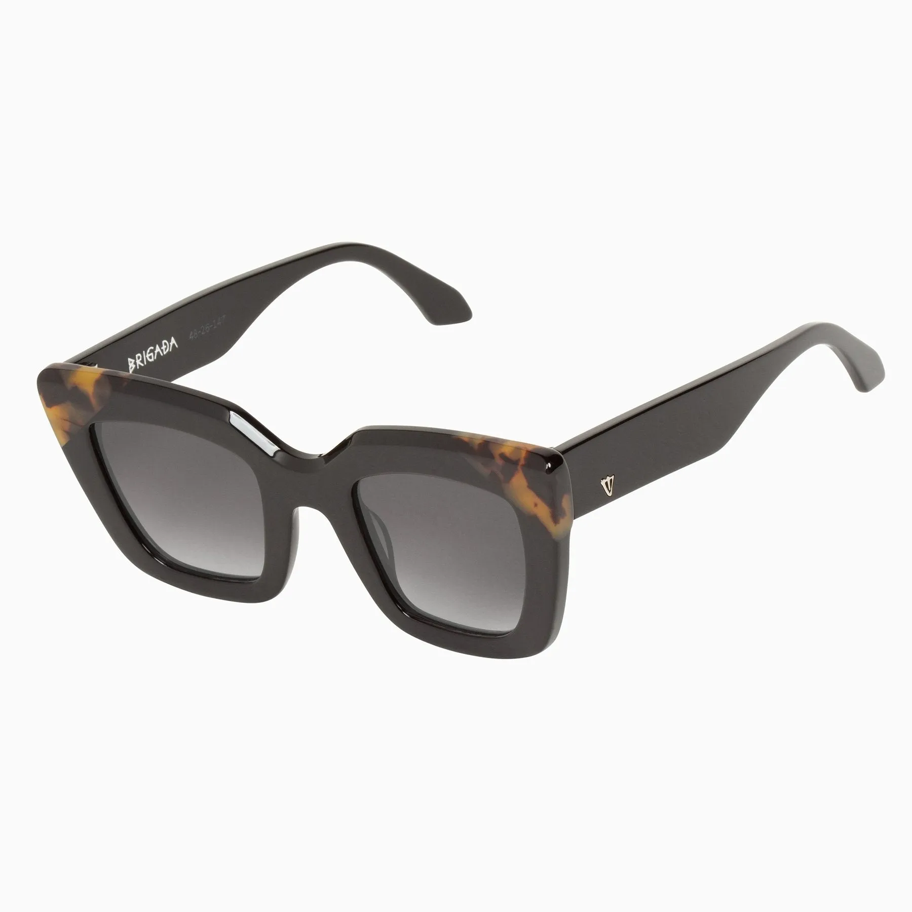 Polarized Brigada / Gloss Black w. Tort Brow Corners / Black Gradient Lens