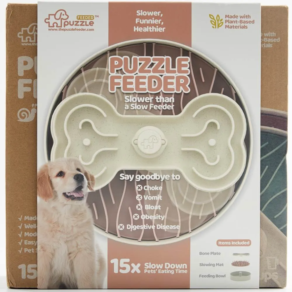 Puzzle Feeder Interactive Dog Bowl (Broken Wave, Pink)