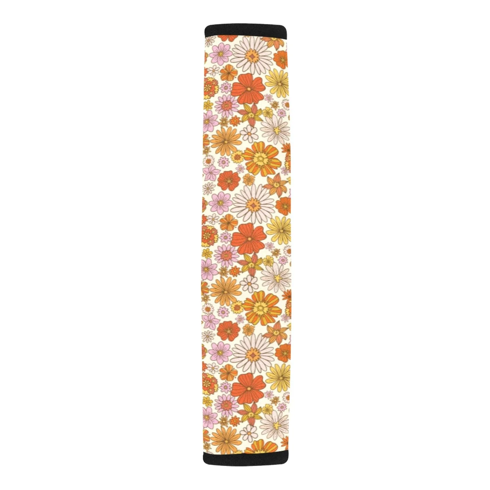 Retro Flowers Car Seat Belt Cover, Floral Cute Men Women Washable Strap Cushion Shoulder Pads Decoration Accessories Protector