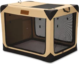 Soft Dog Crate for Extra Large Dogs, 4-Door Foldable Collapsible Dog Crate with Soft Sides, Indoor & Outdoor Travel Dog Kennel