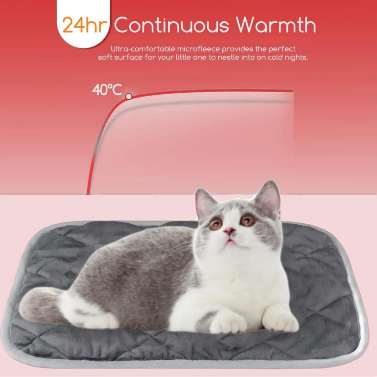 Thermal Mat Reflective Pet Heat Pad Self Heating Pad Non-Slip Washable Self Heating Mat for Indoor Dogs and Cats 27.5"x19"