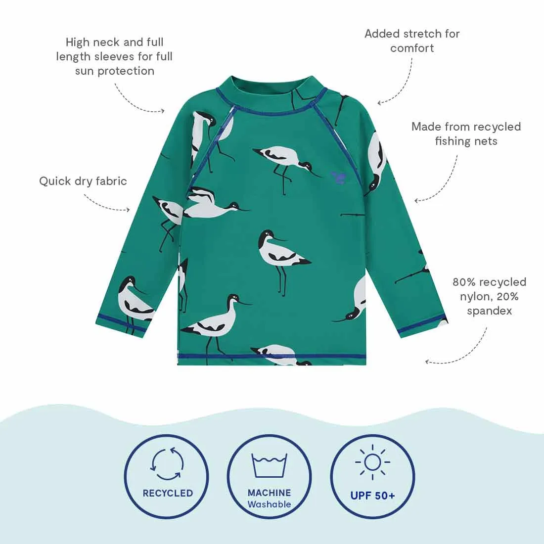 UV Protective Rash Vest Green