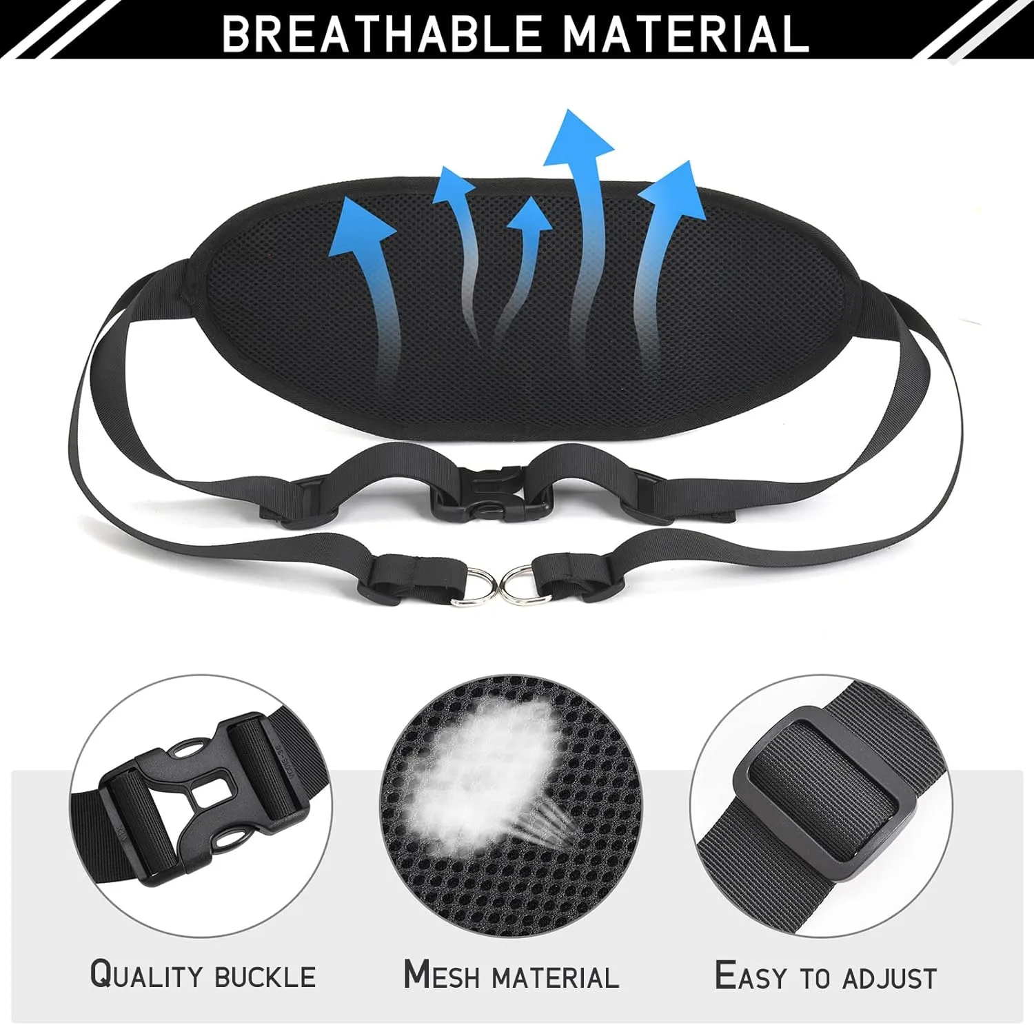 Waist Dog Leash Hand Free for Small Medium Dogs, Dog Running Leash with Adjustable Waist Belt Fanny Pack, Retractable Bungee Dog Leash with 2 Handle Double Clip for Walking Training, Black